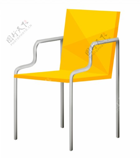 黄色的家具椅子插画