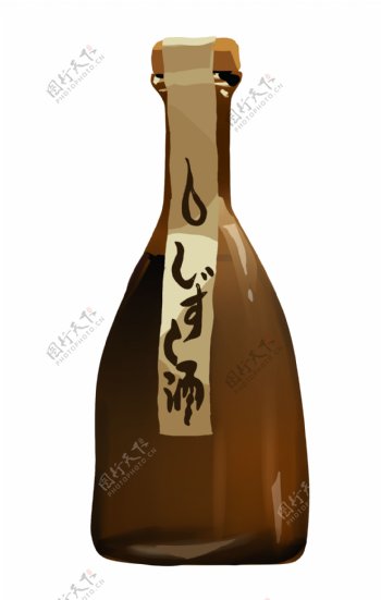 日本特色酒瓶插画