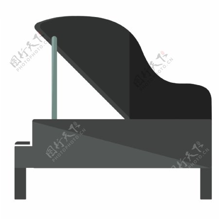 黑色的钢琴的插画