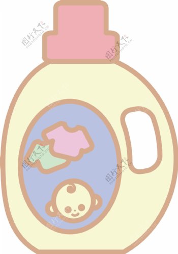 婴儿用品洗衣液插画