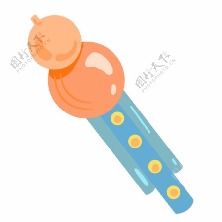 橙色乐器葫芦丝插画