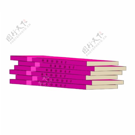 紫色的书籍装饰插画