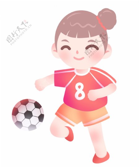 体育足球运动女孩