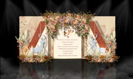 摩洛哥风格干花装饰婚礼留影区