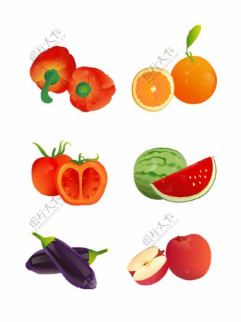 矢量蔬菜水果元素套图