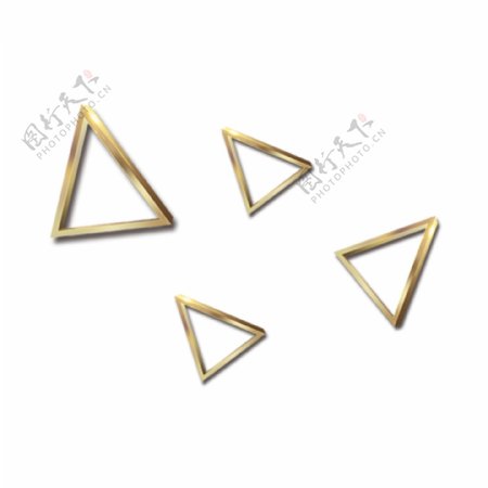 金色创意几何三角形元素