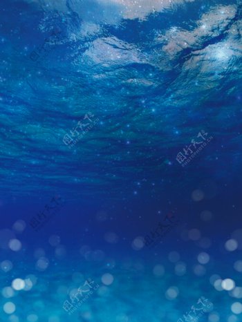 原创蓝色海洋海底世界背景