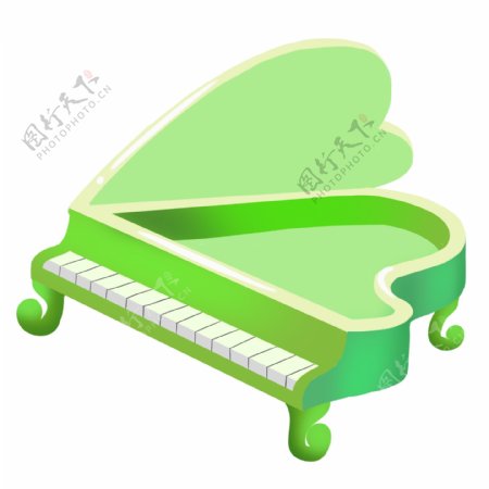 创意亮绿色钢琴