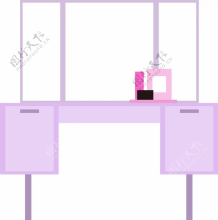紫色立体梳妆台