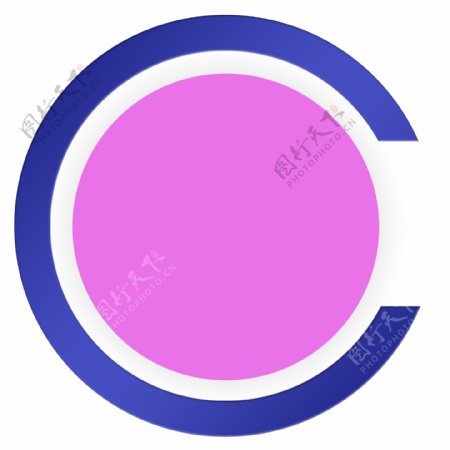 紫色蓝边的圆形背景框