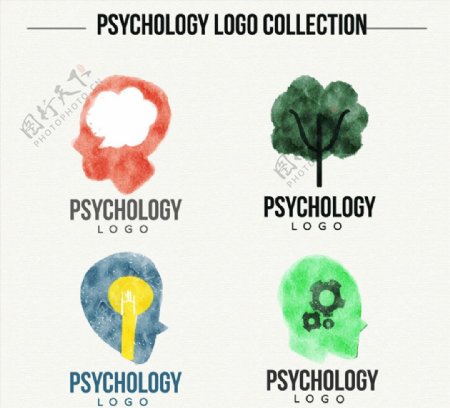 4款水彩绘心理学标志