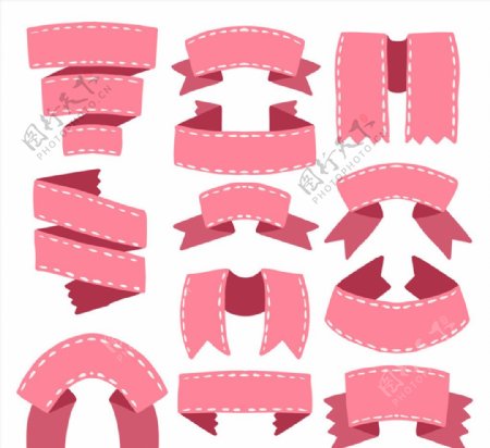 粉色丝带条幅
