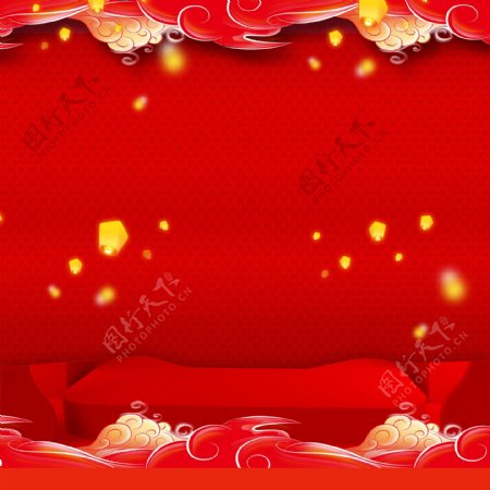 红色的中国风主图背景