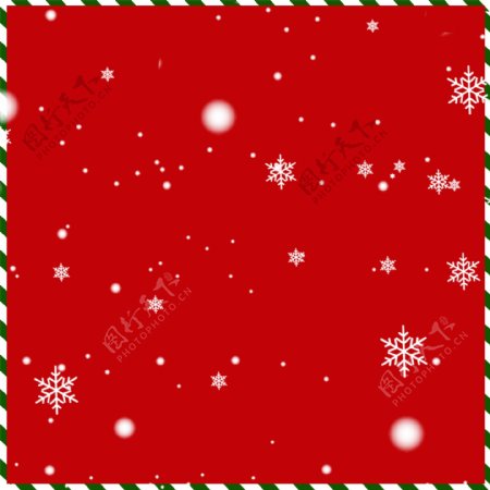 雪花装饰的红色主图背景
