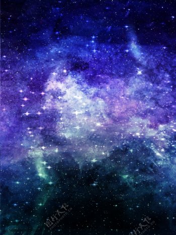 黑暗紫色星空背景素材