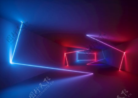 3D霓虹灯虚拟现实抽象迷