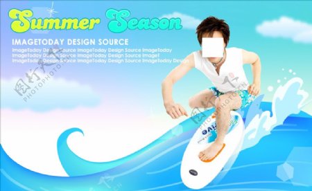 夏季冲浪设计素材