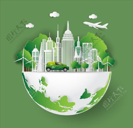 绿色城市插画