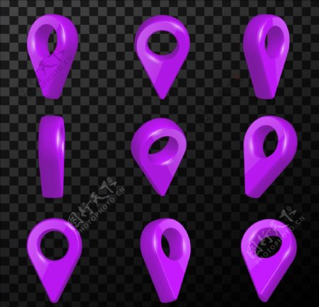 紫色标记点