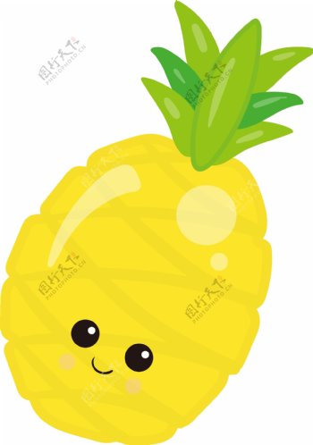 菠萝水果创意可爱卡通矢量素材