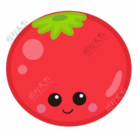 西红柿可爱卡通手绘矢量素材
