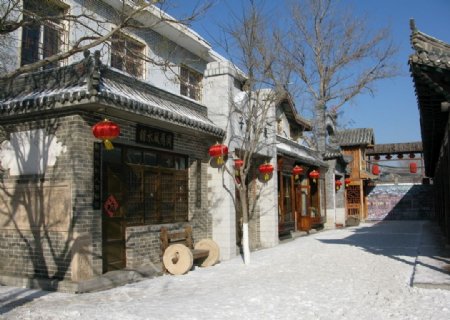 葫芦古镇雪景风景