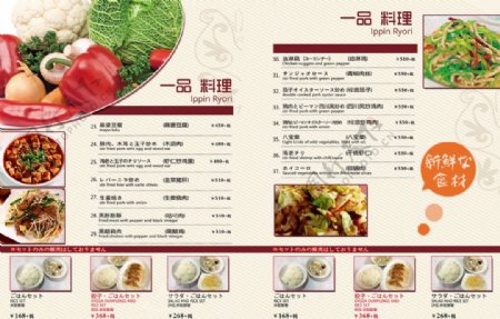 日文中华菜单