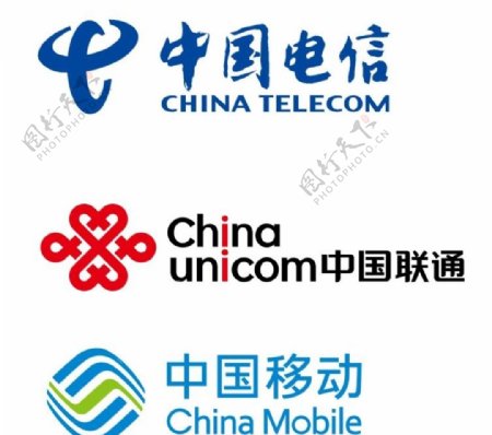中国电信联通移动logo
