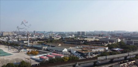 上海宝山区工业物流园区高清航拍