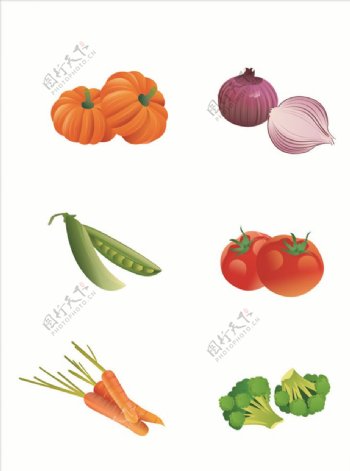 矢量卡通蔬菜元素套图