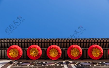 上海豫园建筑与灯笼