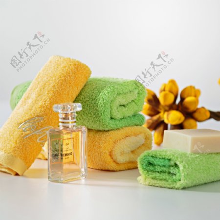 香水毛巾床品黄绿