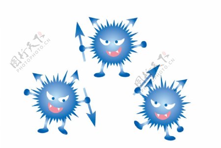 卡通手绘病毒细菌元素