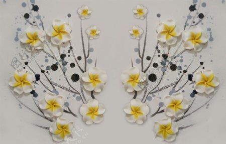 花卉浮雕背景墙