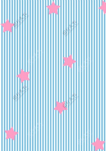 蓝色条纹粉色小星星纹理背景素材