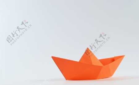 玩具纸船橙色