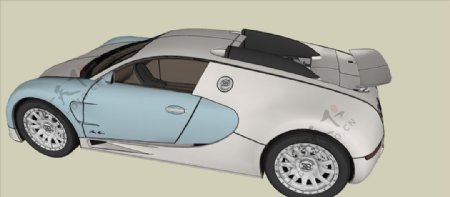蓝白小轿车模型
