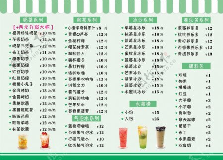 奶茶菜单价格表宣传海报