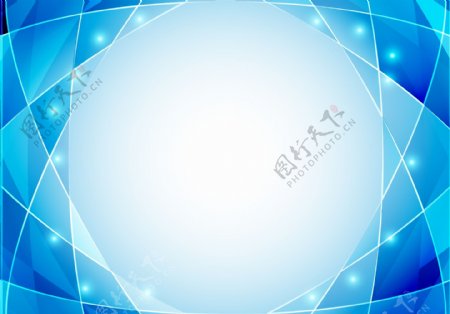蓝色几何科技背景插图