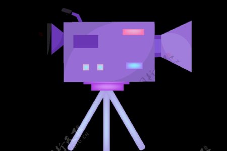 紫色摄影机矢量电影元素