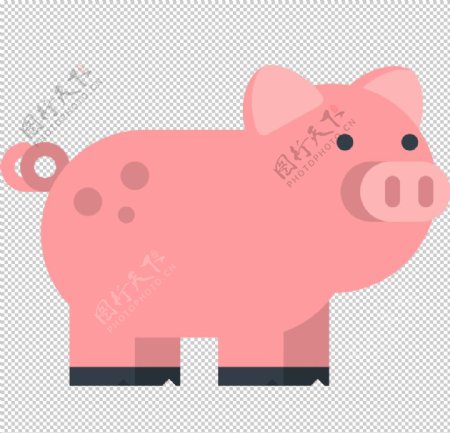 小猪动物标志图形图标装饰素材