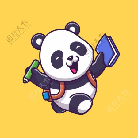 上学的熊猫