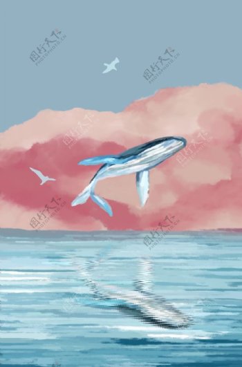 装饰画鲸鱼