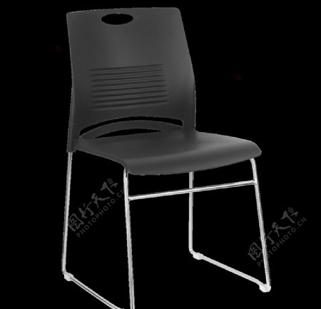 简约时尚黑色不锈钢办公椅45度