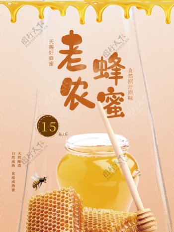 手绘美味的蜜蜂海报背景