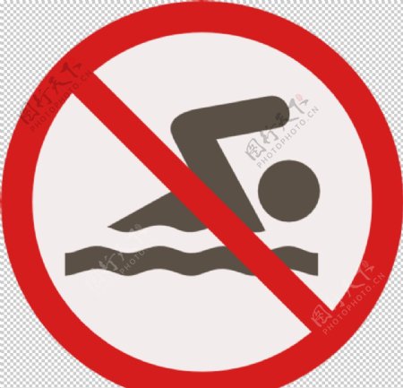 禁止游泳标志合成海报素材