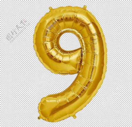 金色气球字9