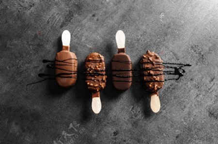巧克力冰糕食物美食背景