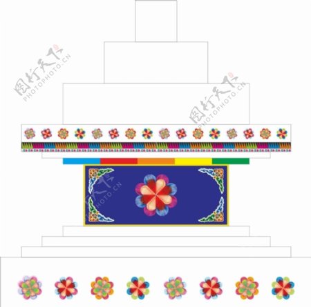 藏族佛塔雕花台