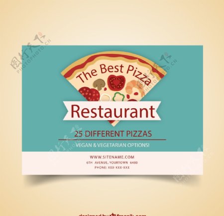 披萨餐馆卡片图片